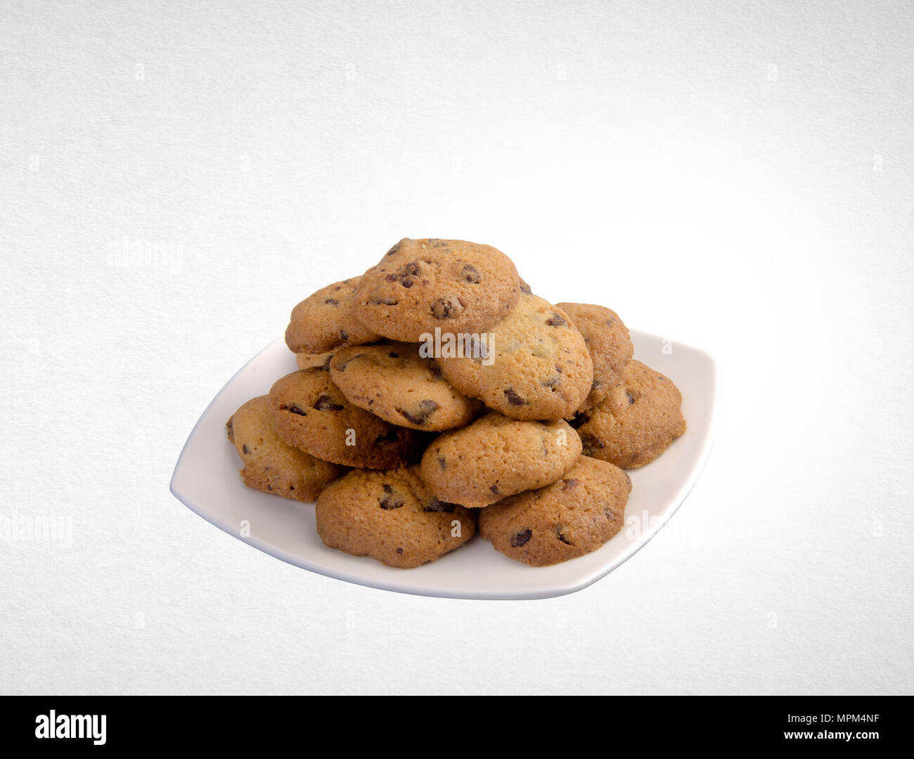 Cookies or Chocolate chips cookies on background Stock Photo