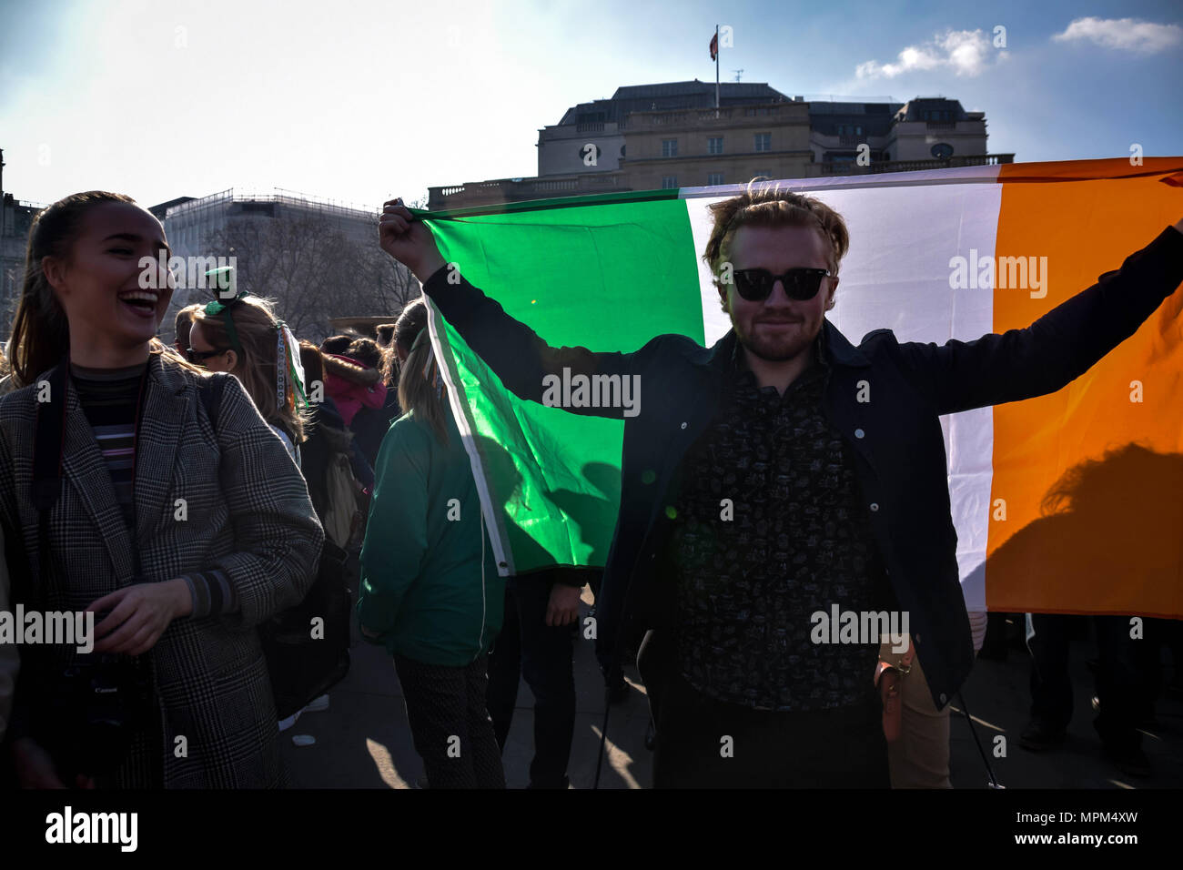 Irish St Patrick's day celebration in London Trafalgar square, 2016. Stock Photo