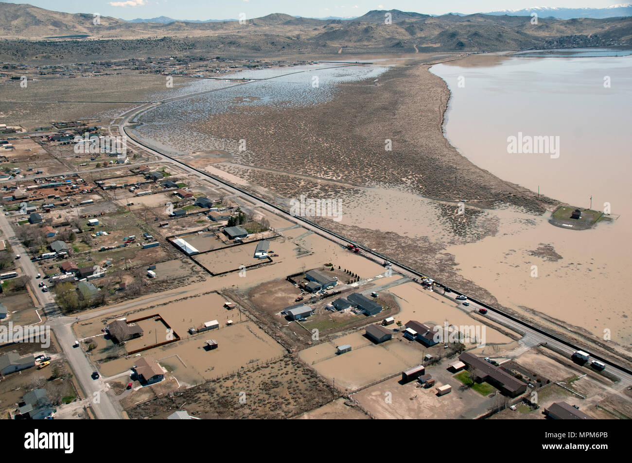 This photo taken March 23, 2017 from a Nevada National Guard Blackhawk