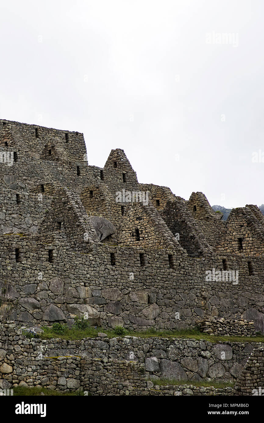 Detail of the Machu Picchu Inca citadel in Peru Stock Photo - Alamy