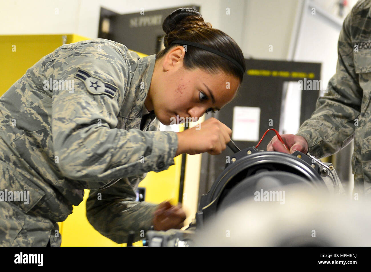 u-s-air-force-airman-1st-class-jessica-arancibia-20th-equipment-maintenance-squadron-armament-system-technician-recalibrates-an-m-61a1-20-mm-multi-barrel-cannon-at-shaw-air-force-base-s-c-march-29-2017-airmen