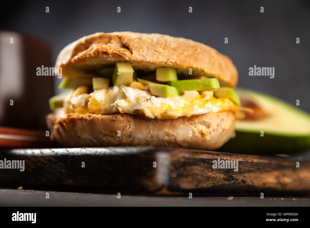 Avocado and egg sandwich Stock Photo - Alamy