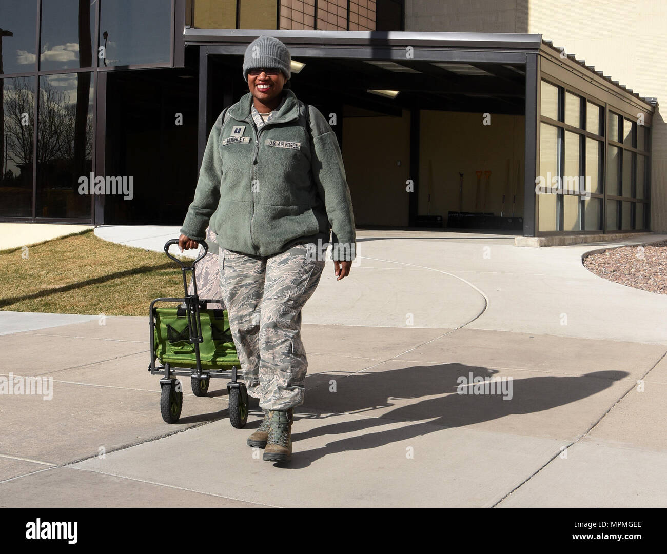 Chaplain (Capt.) Deborah Hughley, 341st Missile Wing chaplain, leaves for  the day after coming back from a missile alert facility March 30, 2017, at  Malmstrom Air Force Base, Mont. Hughley spends a