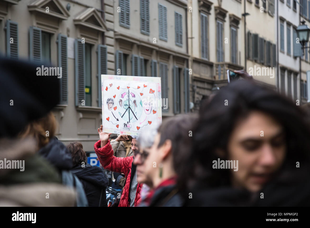 National anti-racist campaign in Florence in support of Idy, Florence 2018 Stock Photo