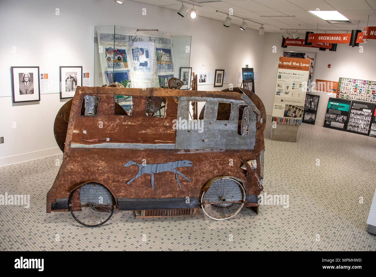 Inside Freedom Rides Museum, Historic Greyhound bus station