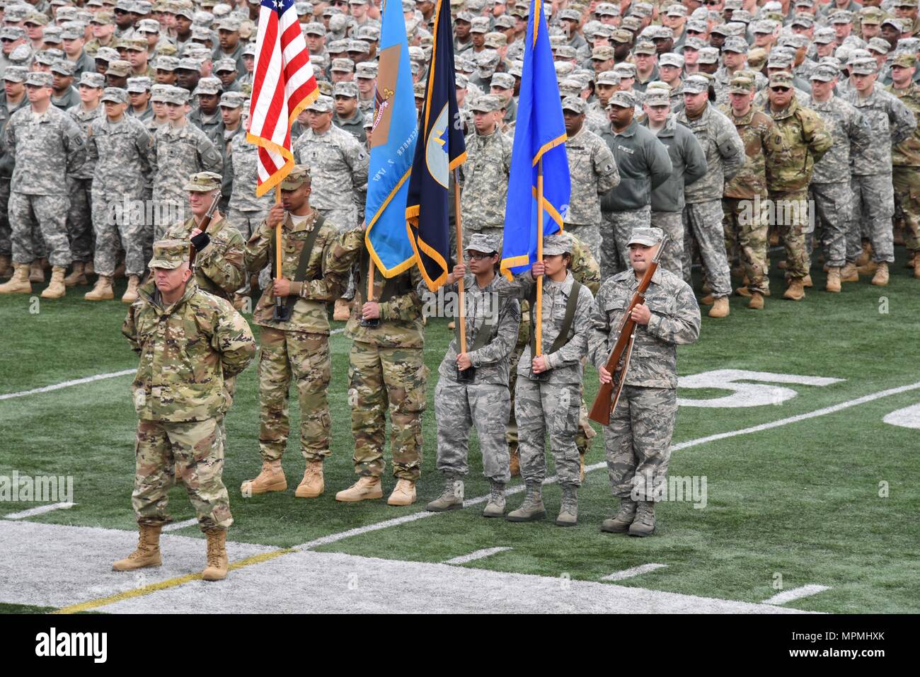 Dover Del Members Of The Delaware National Guard Present The Colors During A Rehearsal In Formation With Dng Members A Governor S Review Of The Hometown Force Took Place On April 1 2017