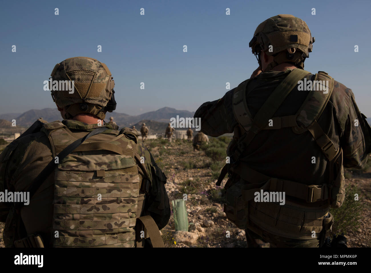 Spanish 2nd Special Operations Group “Granada” members wait as Marines ...