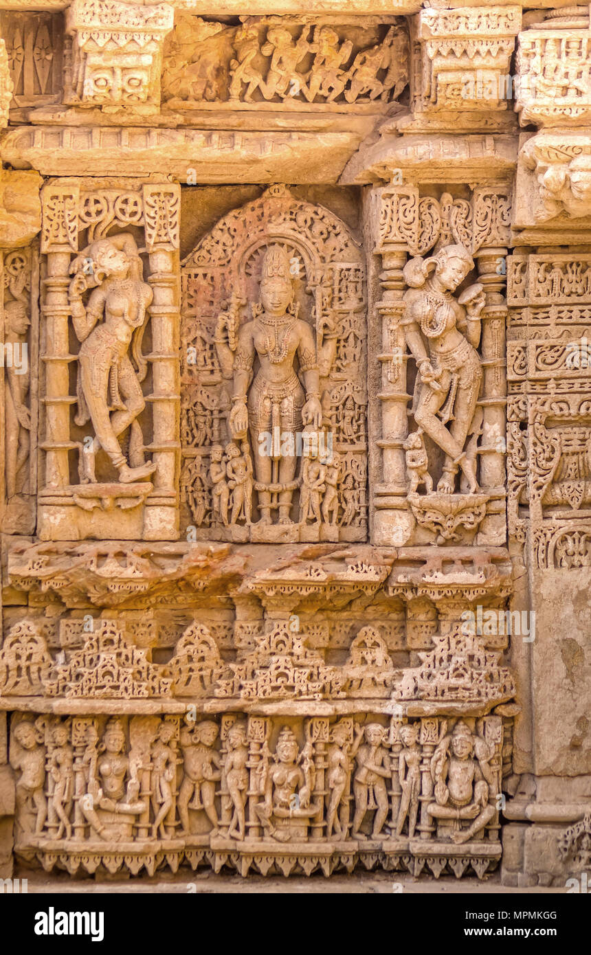 God And Goddesses Sculptures At Stepwell Rani Ki Vav An Intricately god-and-goddesses-sculptures-at-stepwell-rani-ki-vav-an-intricately