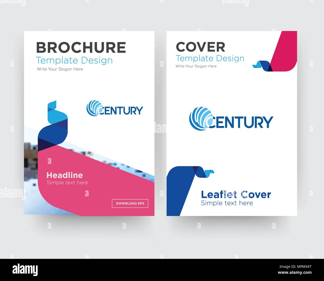 century brochure flyer design template with abstract photo background, minimalist trend business corporate roll up or annual report Stock Vector