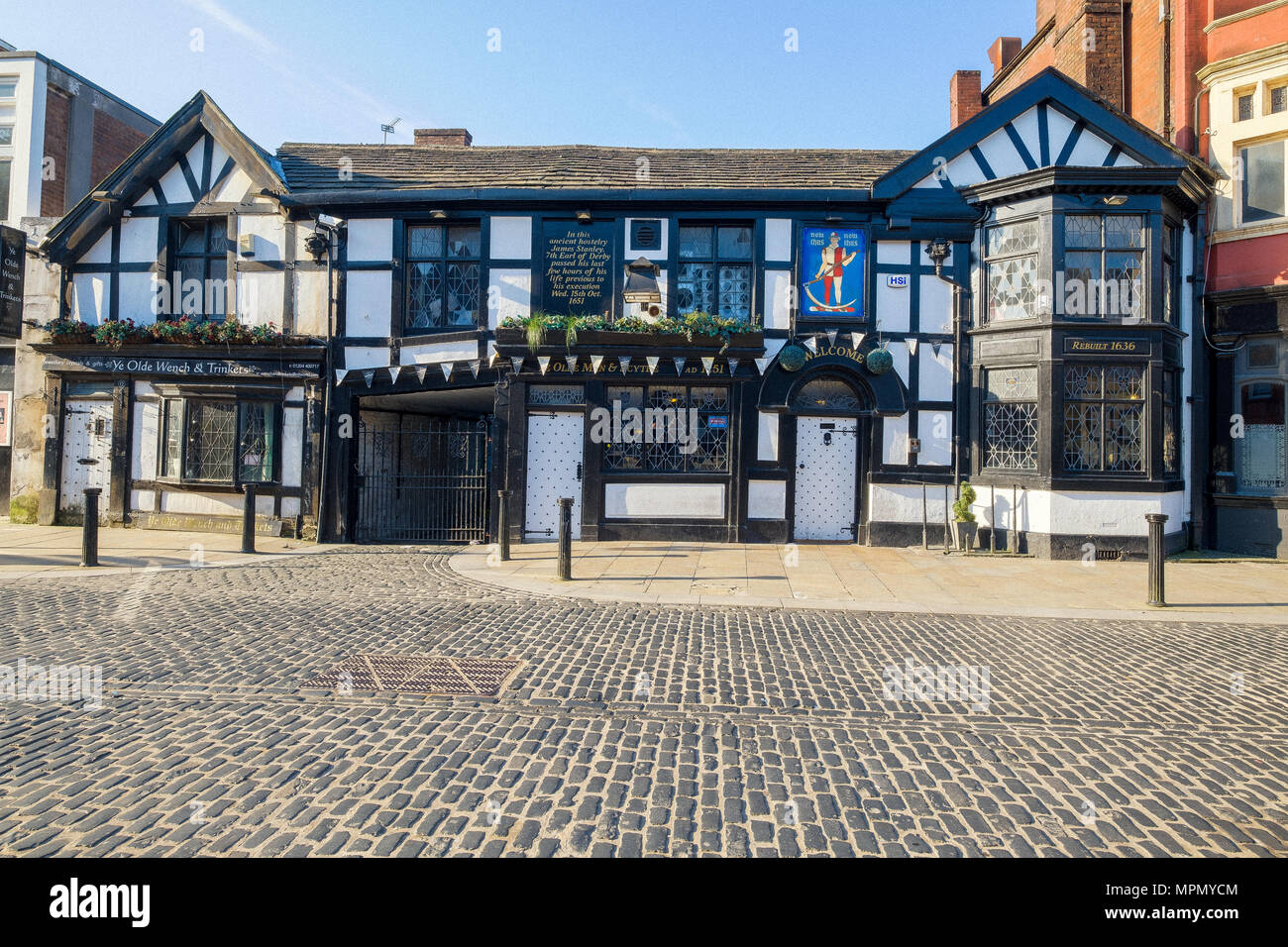 Man and Scythe public house Bolton Lancashire one of the oldest pubs in England Stock Photo