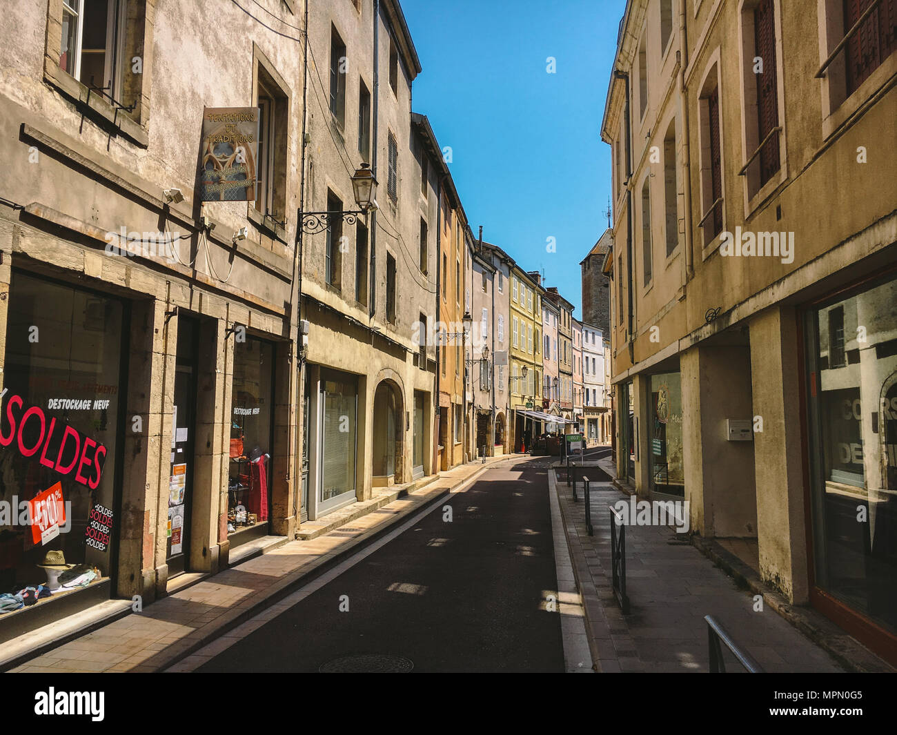 July 18, 2017 France city of Cluny, region of the Burgundy Old narrow