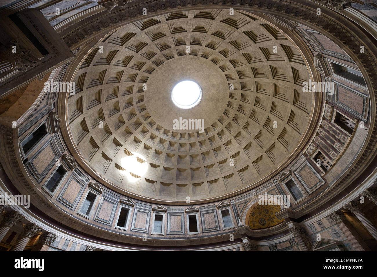 Pantheon dome, interior  Rome italy Stock Photo