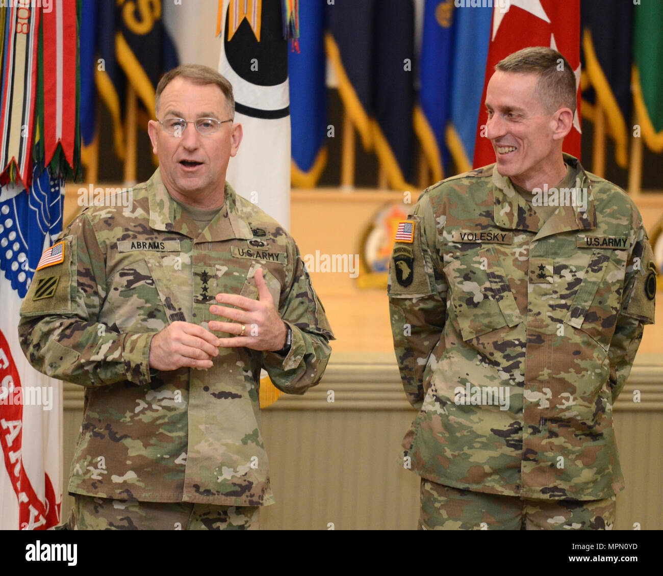 Prior to the I Corps change of command ceremony, during Gary Volesky's ...