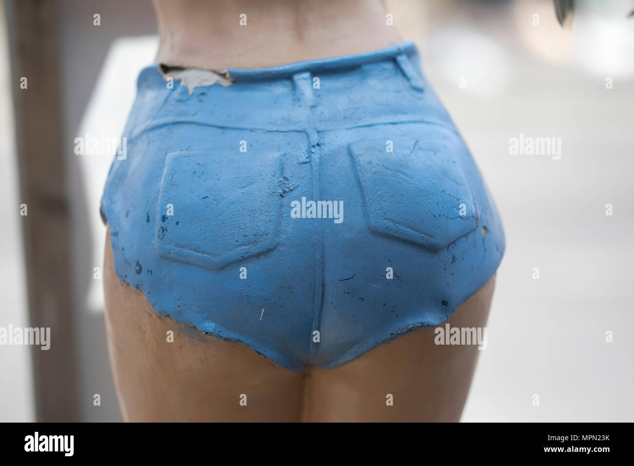 Wooden hotpants at Shoreham-by-sea,West Sussex Stock Photo