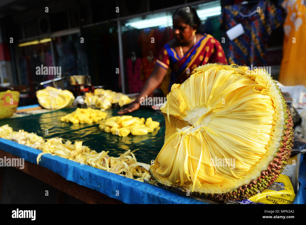 A Jackfruit vendor in Chennai, India Stock Photo Alamy