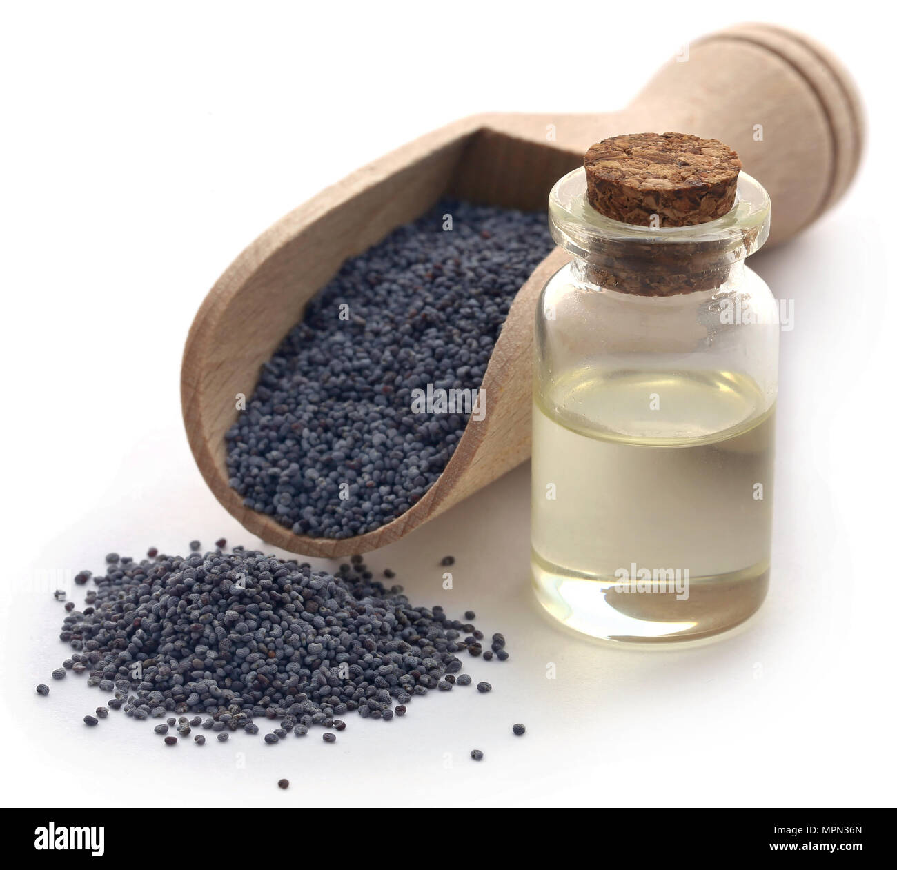 Poppy seeds with extract in a small jar Stock Photo Alamy