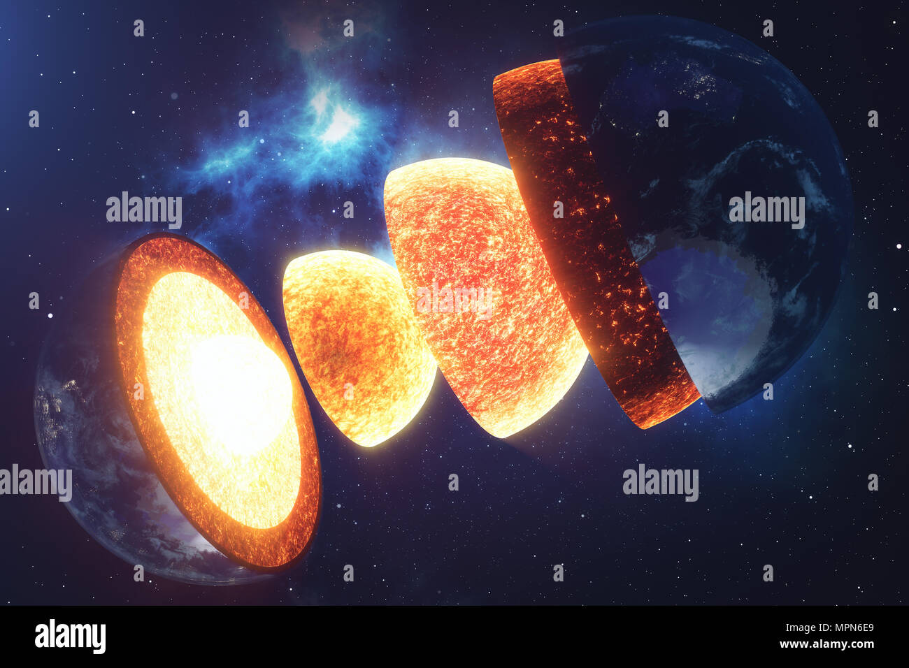Structure core Earth. Structure layers of the earth. The structure of