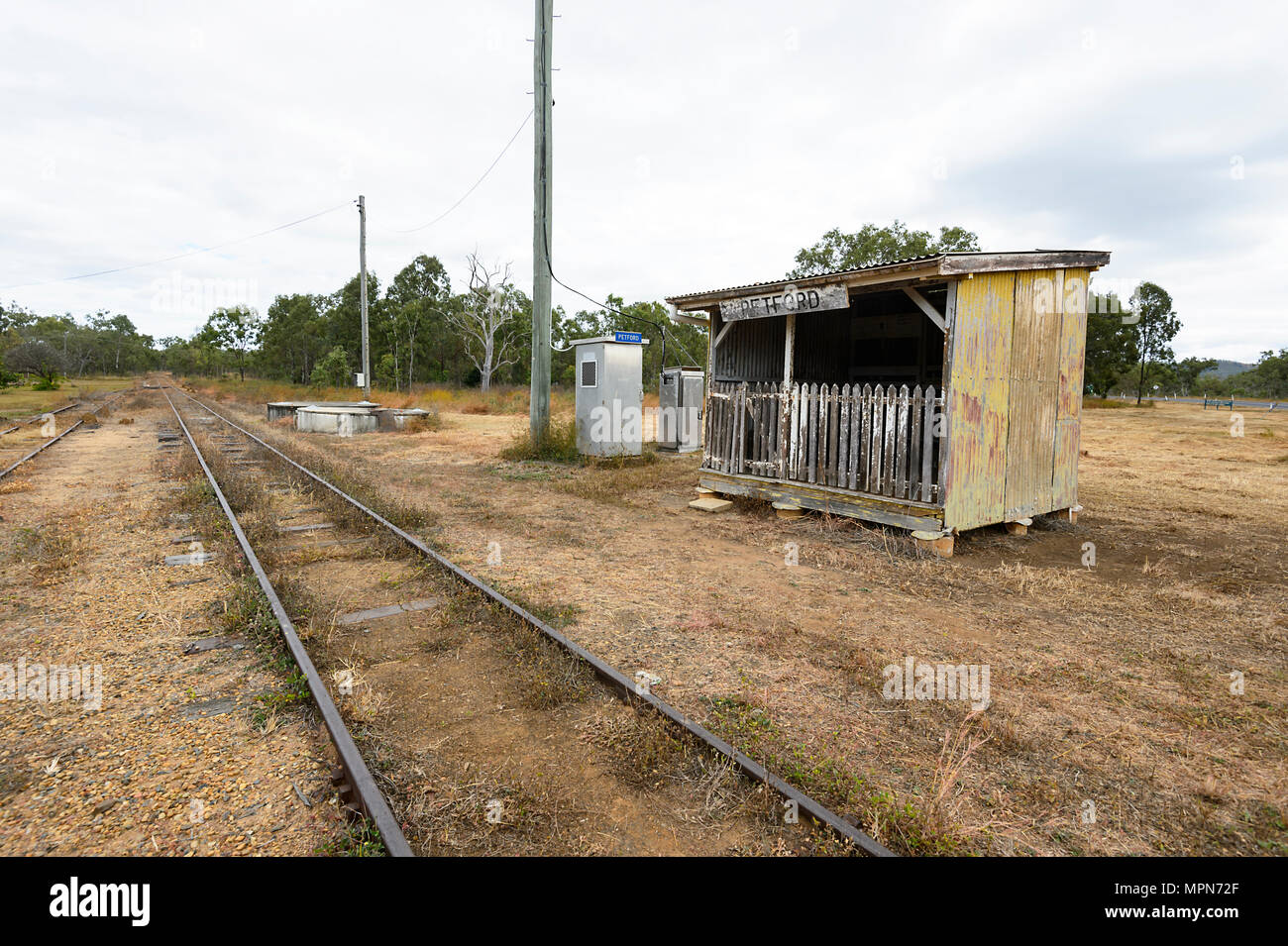 Old railway line and waiting room at Petford, Far North Queensland, FNQ