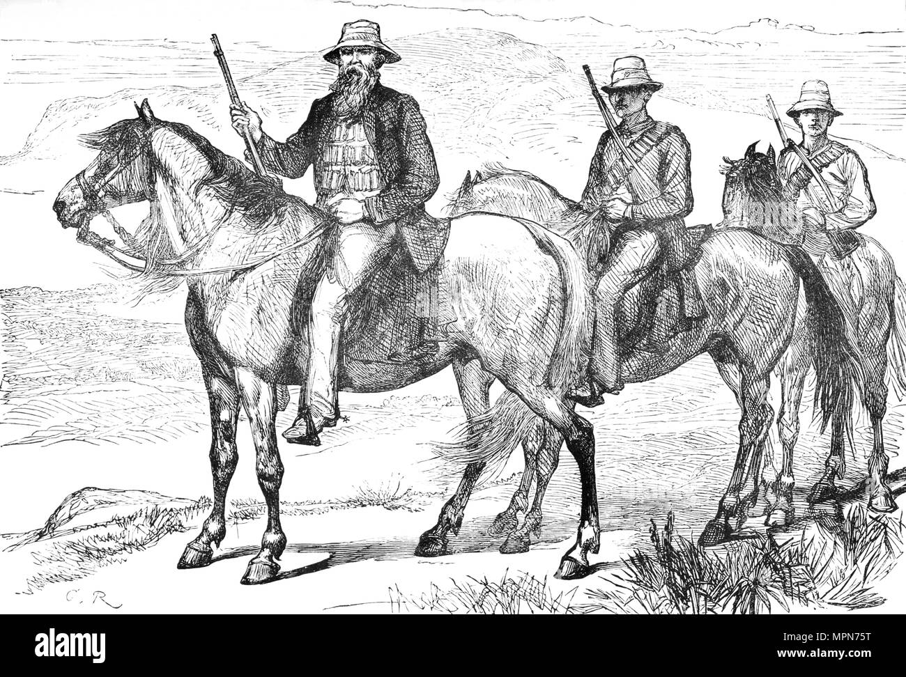 'Commandant Piet Uys, of the Transvaal Mounted Volunteers', c1880. Artist: Unknown. Stock Photo