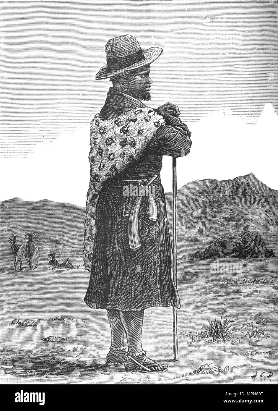 'Bovane, the Swazi Commander-in-Chief', c1880. Artist: Unknown. Stock Photo