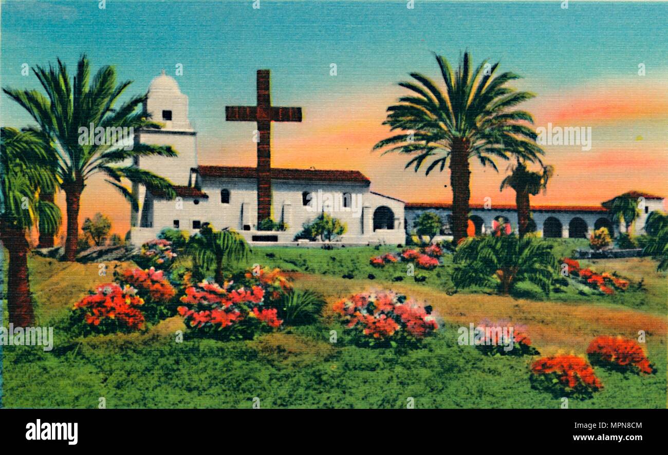 'Junipero Serra Museum, Old Town. San Diego, California', c1941. Artist: Unknown. Stock Photo
