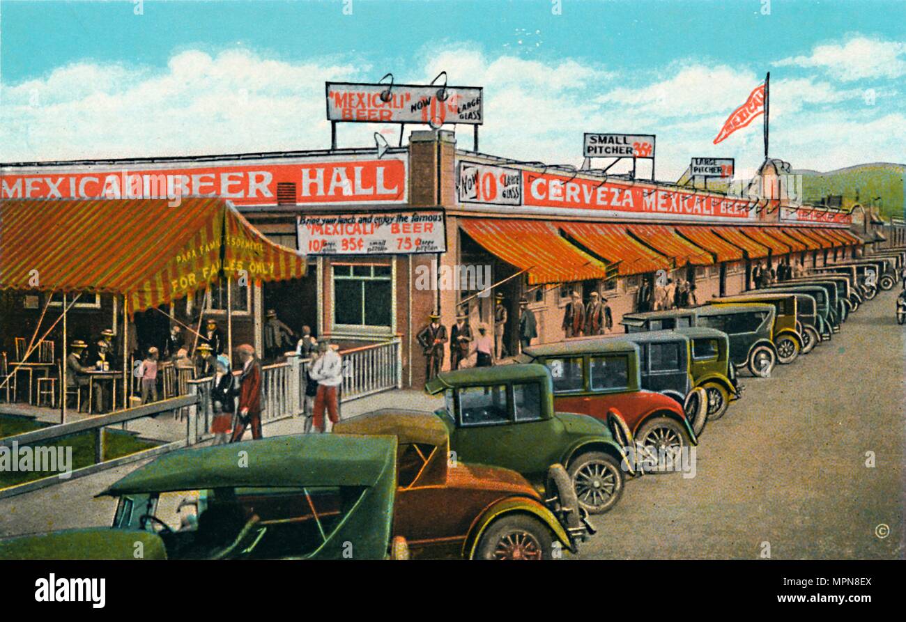 Mexicali Beer Hall, The Longest Bar in the World, c1939. Artist: Unknown. Stock Photo