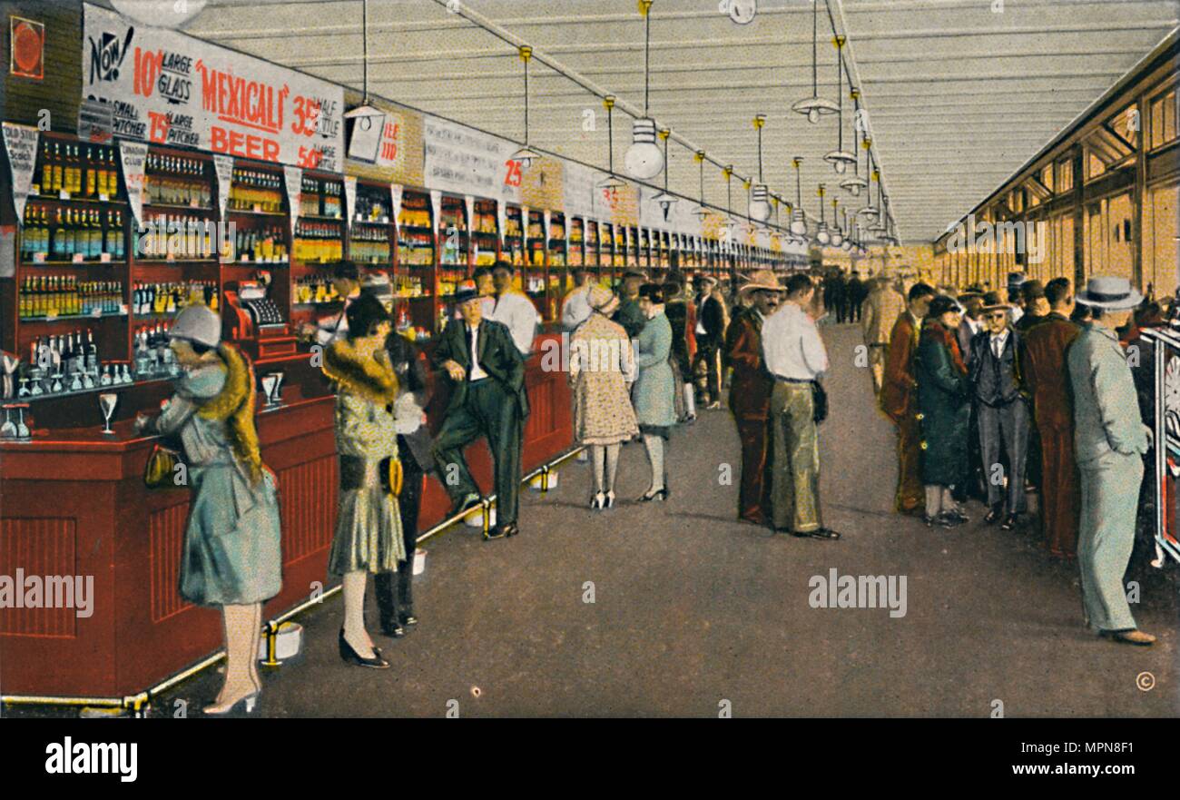 Mexicali Beer Hall, The Longest Bar in the World, c1939. Artist