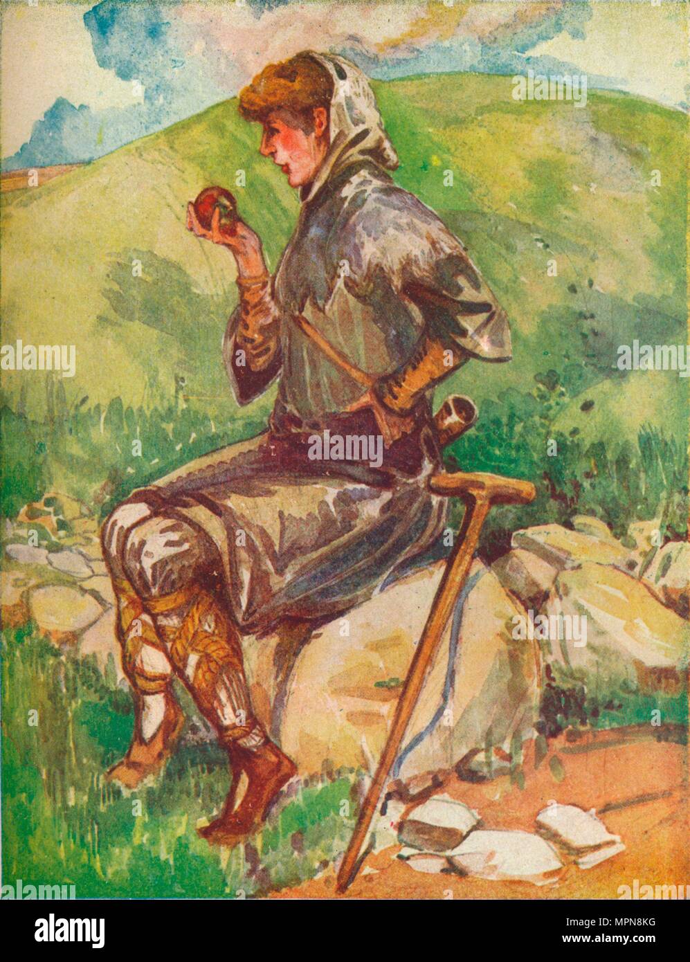 'A Peasant of Early England (William I. - Henry III)', 1907. Artist: Dion Clayton Calthrop. Stock Photo