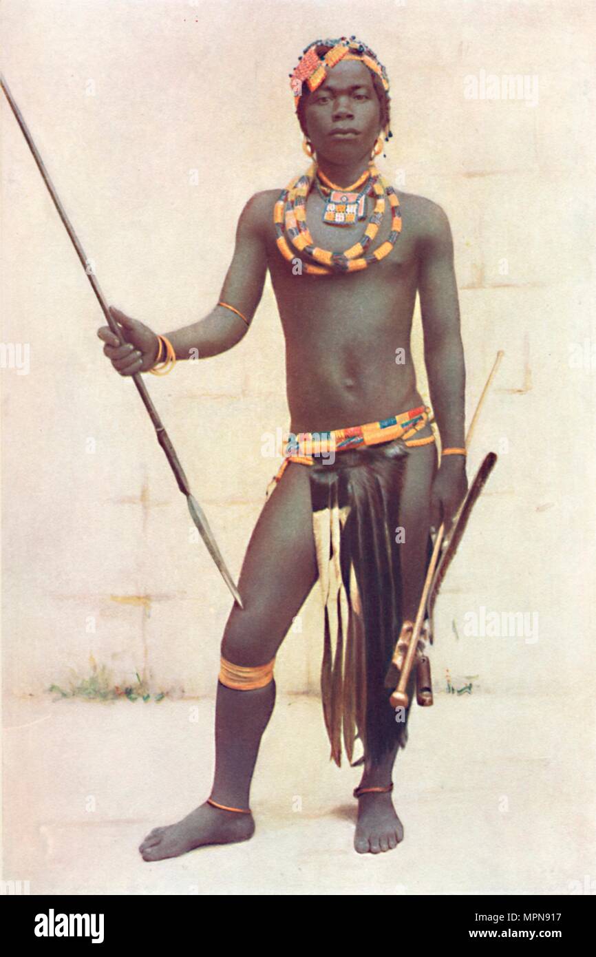 A Zulu warrior, 1912. Artist: Unknown. Stock Photo