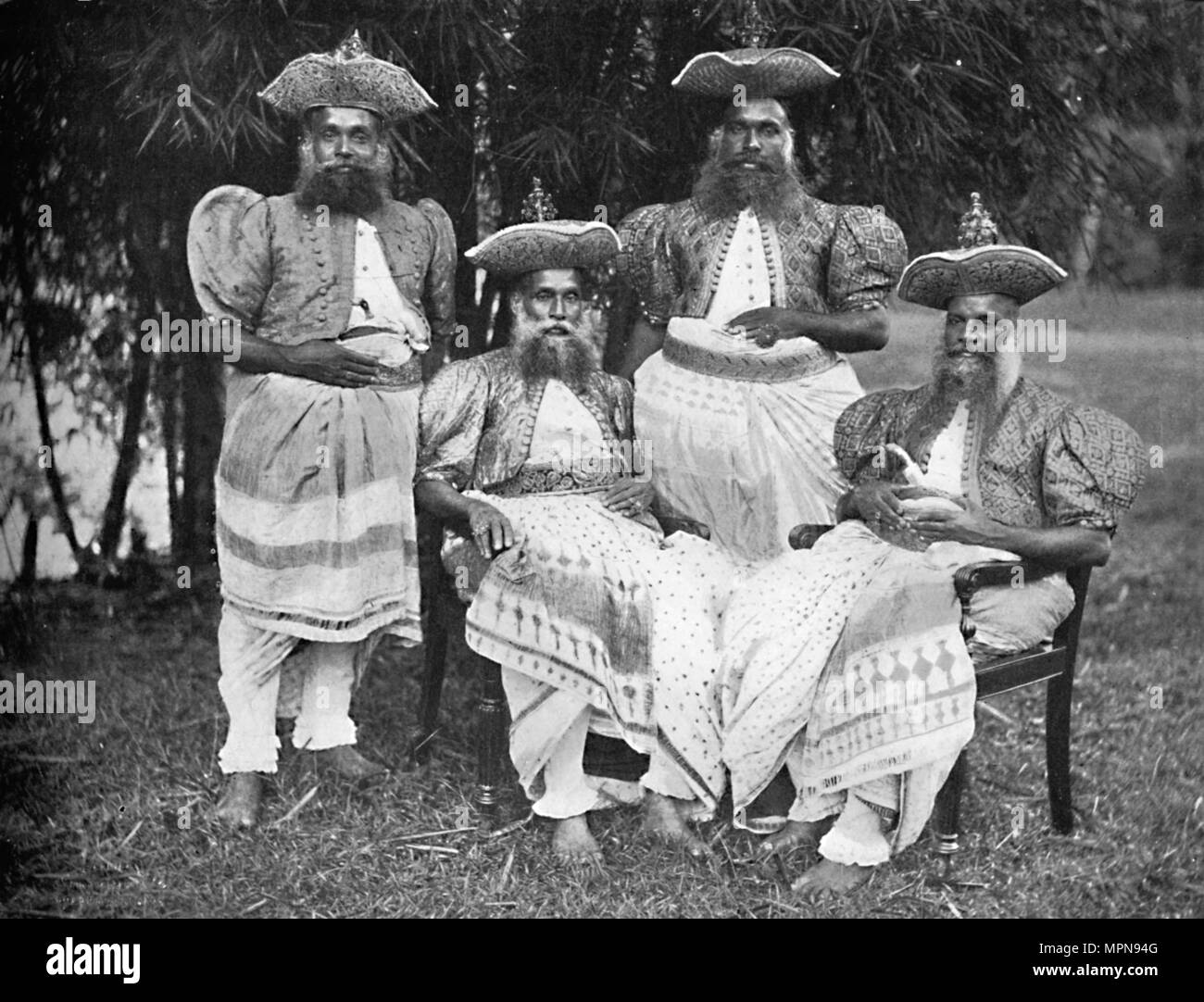 Singhalese men of high rank, 1902. Artist: Unknown. Stock Photo