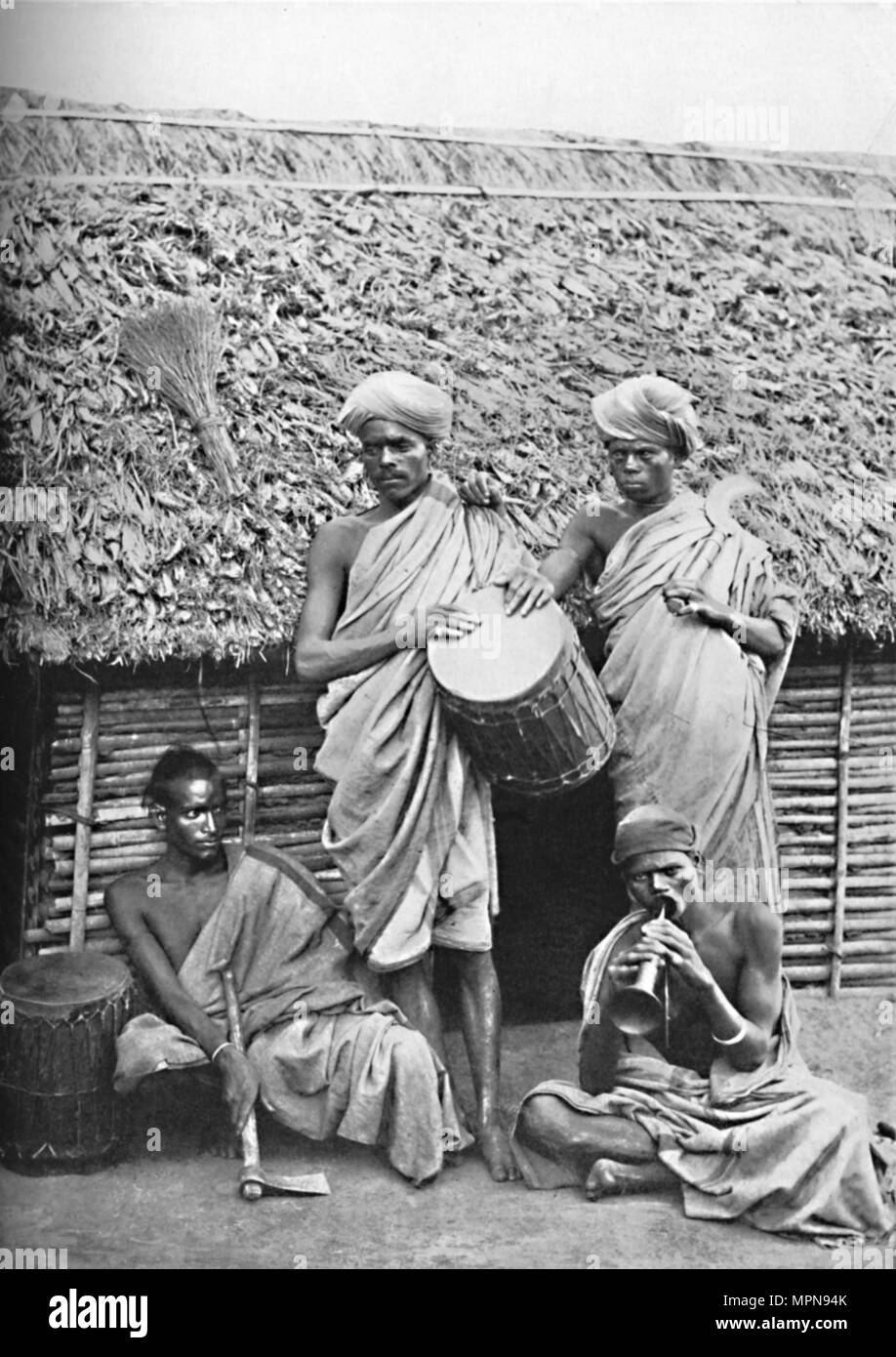 Group portrait indian men Black and
