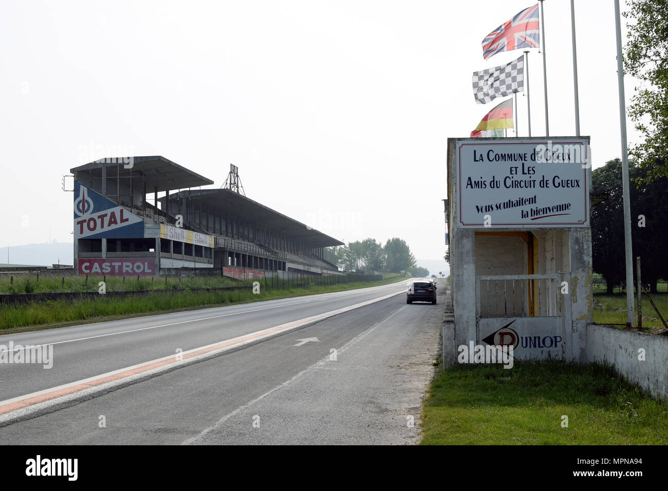 UEUX, FRANCE - May 15, 2018: Historic Reims-Gueux circuit near Reims. Stock Photo