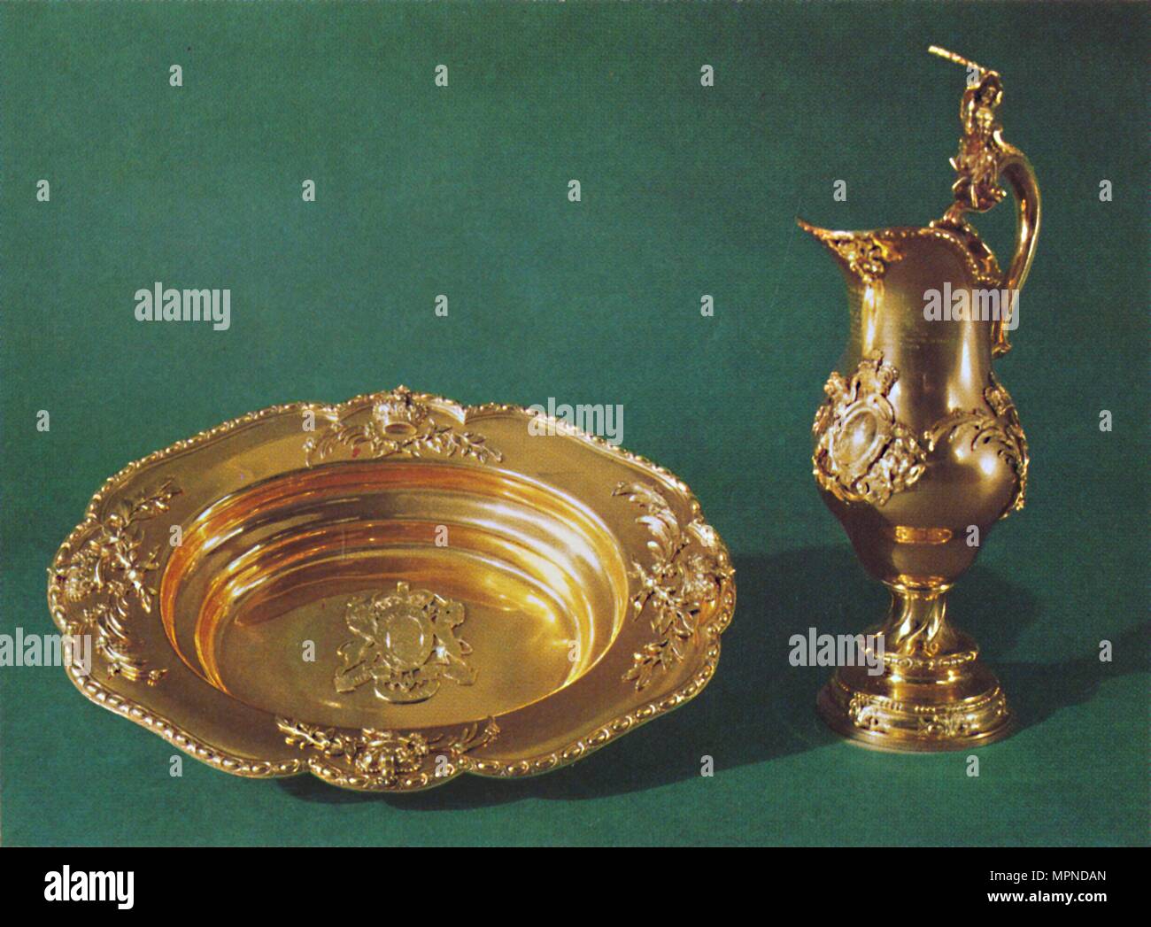 'Ewer and basin, c.1735', 1953. Artist: Unknown. Stock Photo