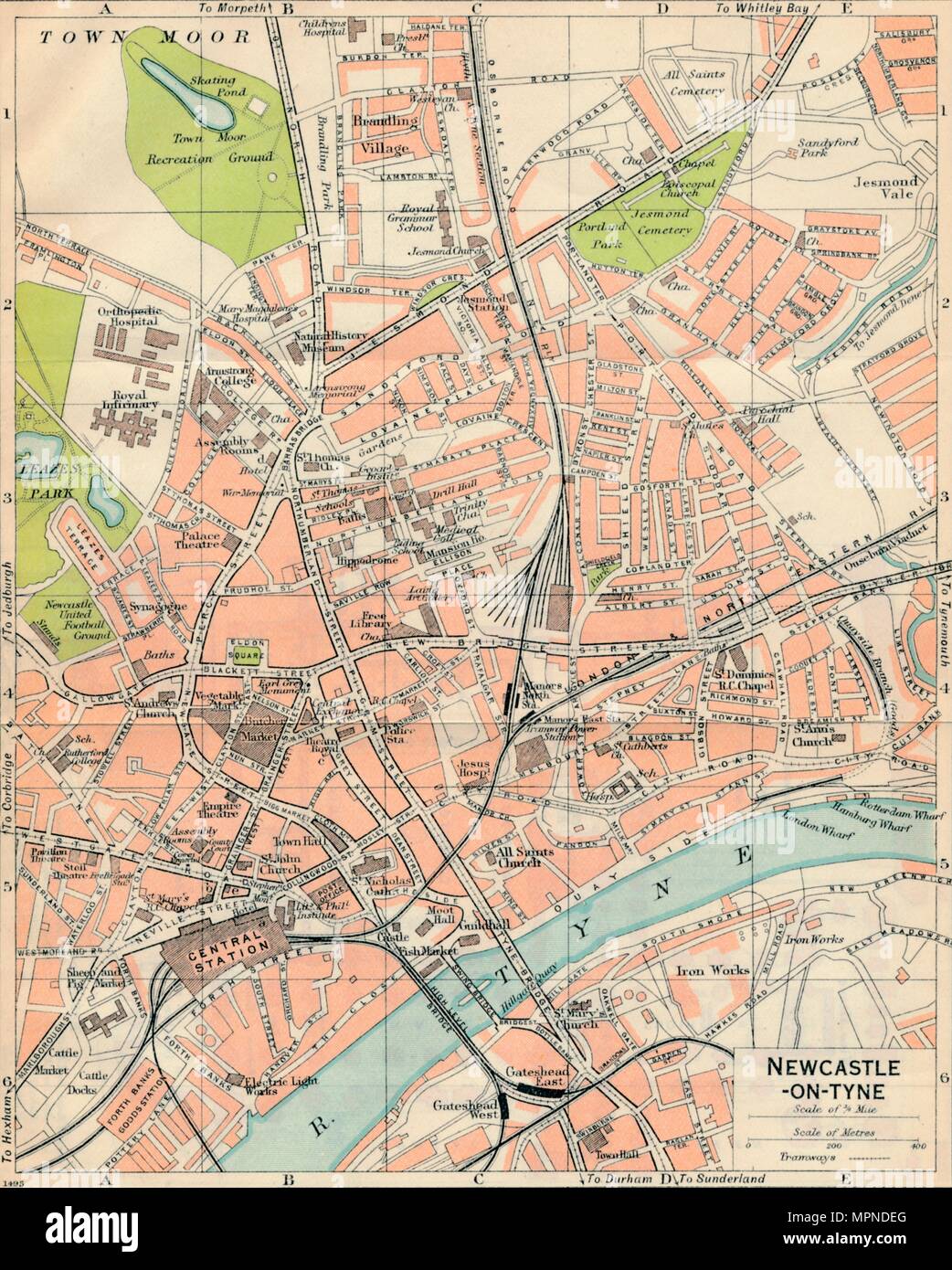 'Newcastle-on-Tyne', c20th Century. Artist: John Bartholomew. Stock Photo