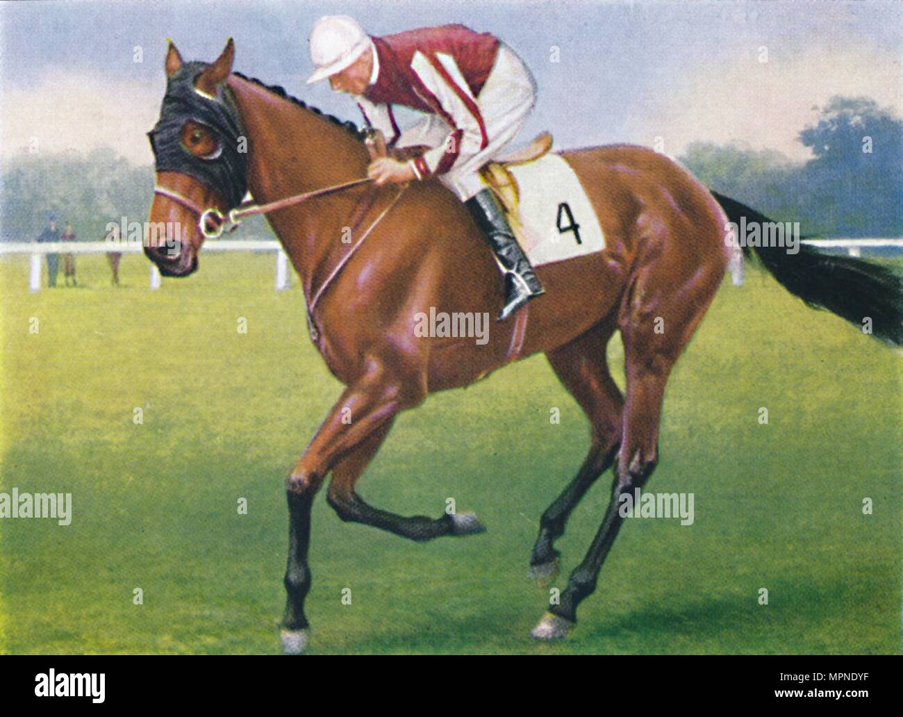 Portobello, Jockey: P. Beasley', 1939. Artist: Unknown. Stock Photo