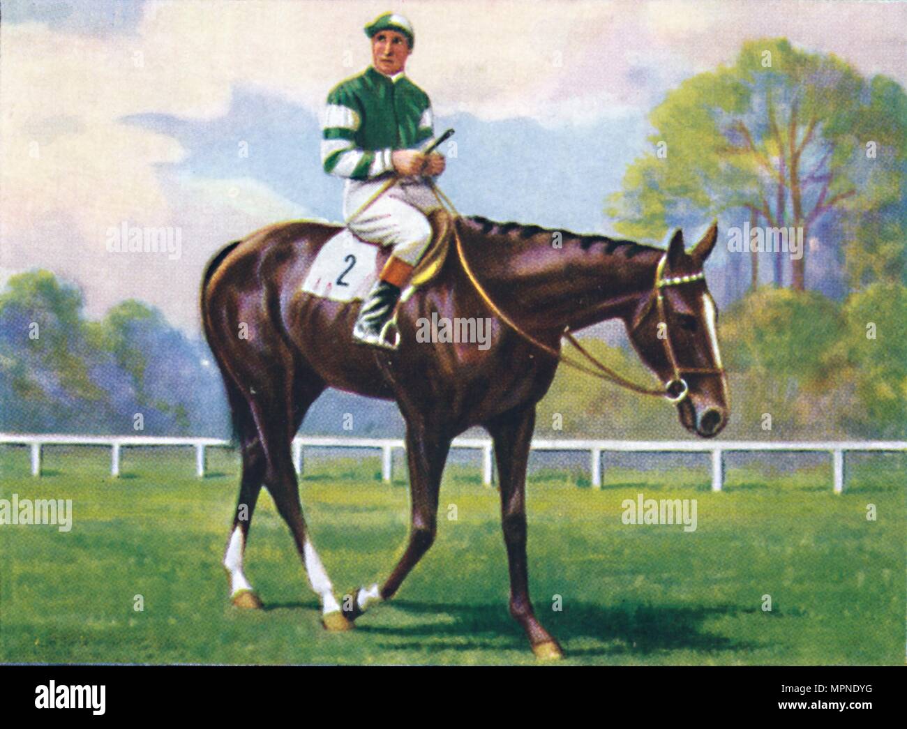 Rockfel, Jockey: H. Wragg', 1939. Artist: Unknown. Stock Photo