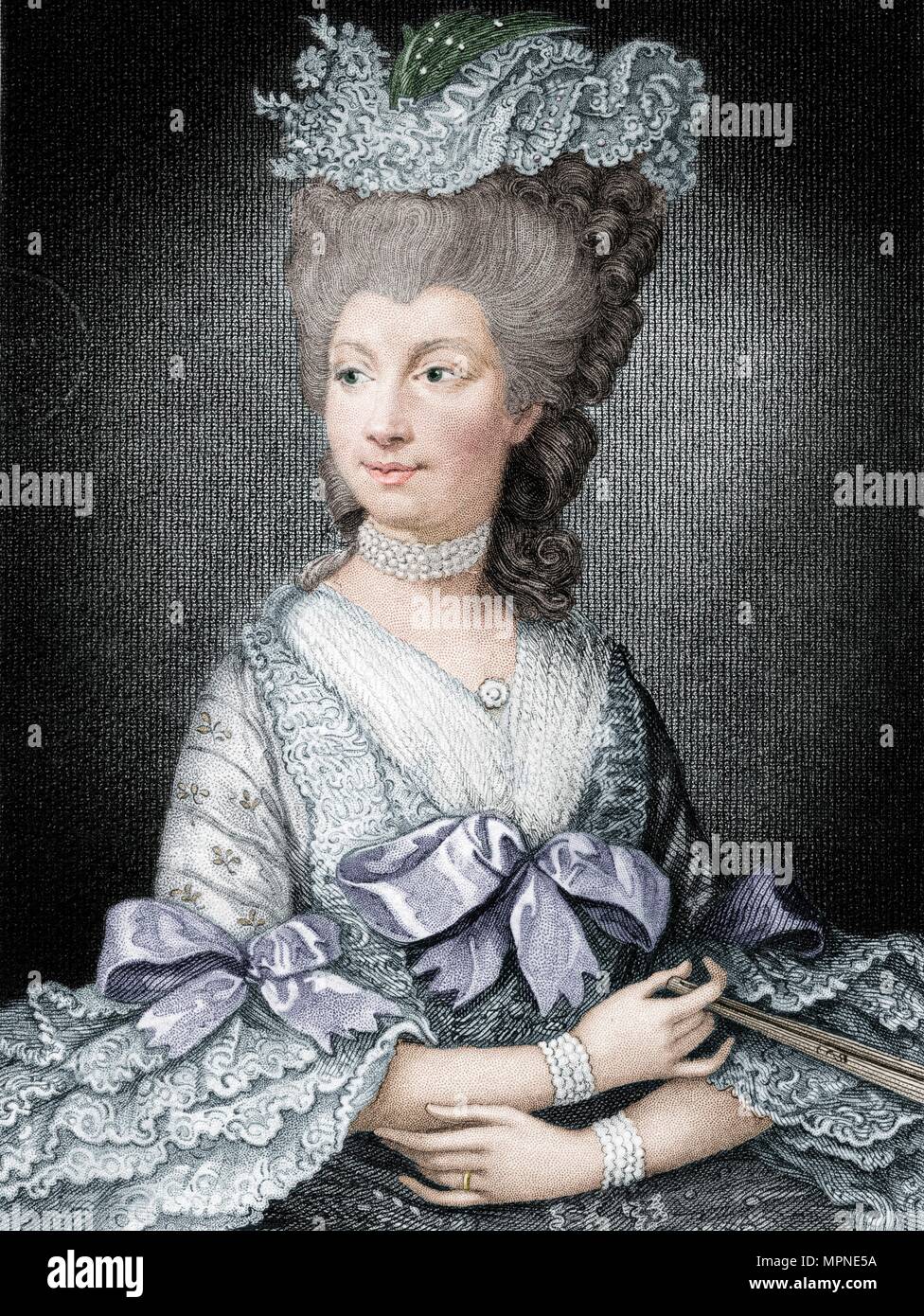Queen Charlotte, queen consort of George III, (19th century). Artist: Read. Stock Photo