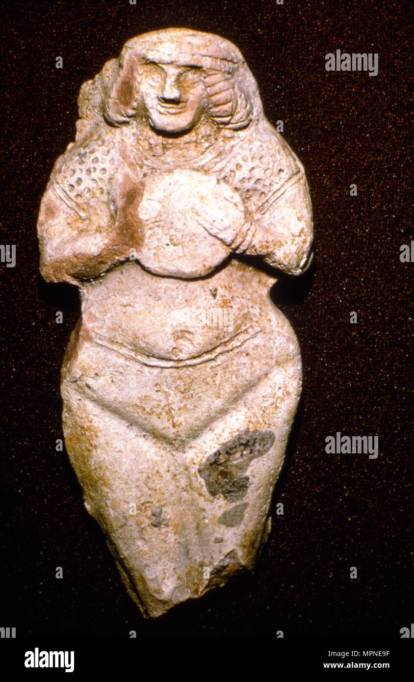 Terracotta Fertility goddess, Ishtar (Astarte), Old Babylonian, c2000 BC. Artist: Unknown. Stock Photo