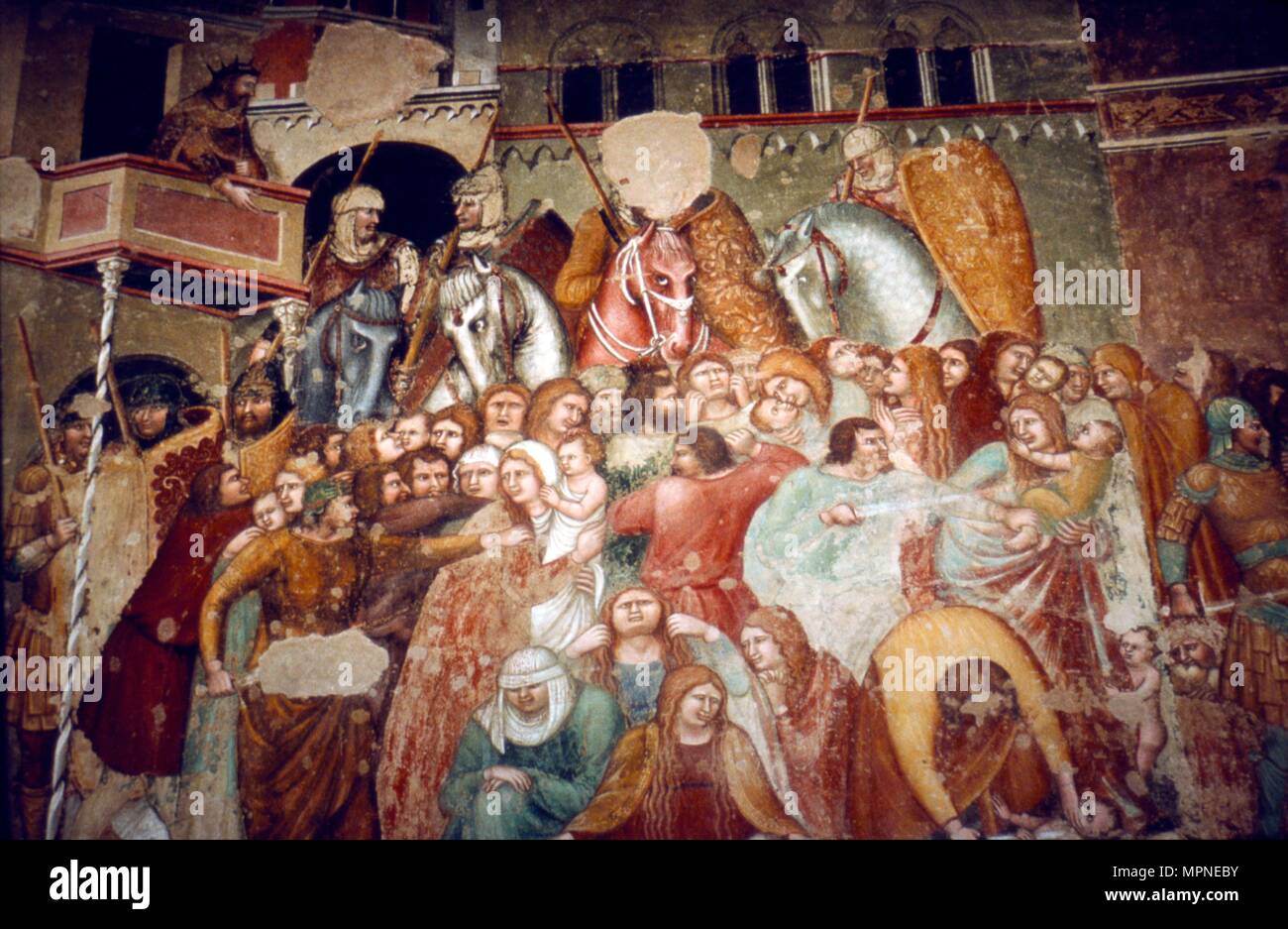 Massacre of the Innocents, Fresco in church of Santi Agostino, Siena, 1482. Artist: Matteo di Giovanni. Stock Photo
