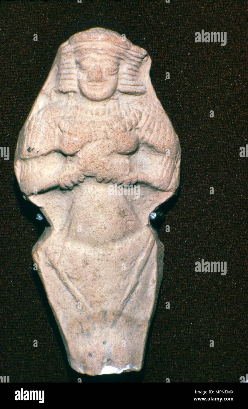 Terracotta figure of Ishtar, (Astarte) - fertility goddess. Old Babylonian: c2000-1600 BC. Artist: Unknown. Stock Photo