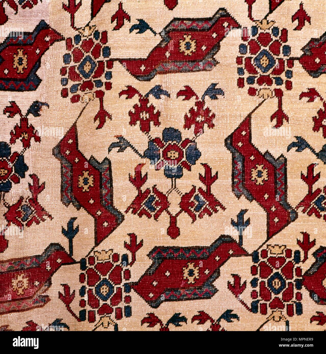 Turkish Bird Rug, 16th century. Artist: Unknown. Stock Photo