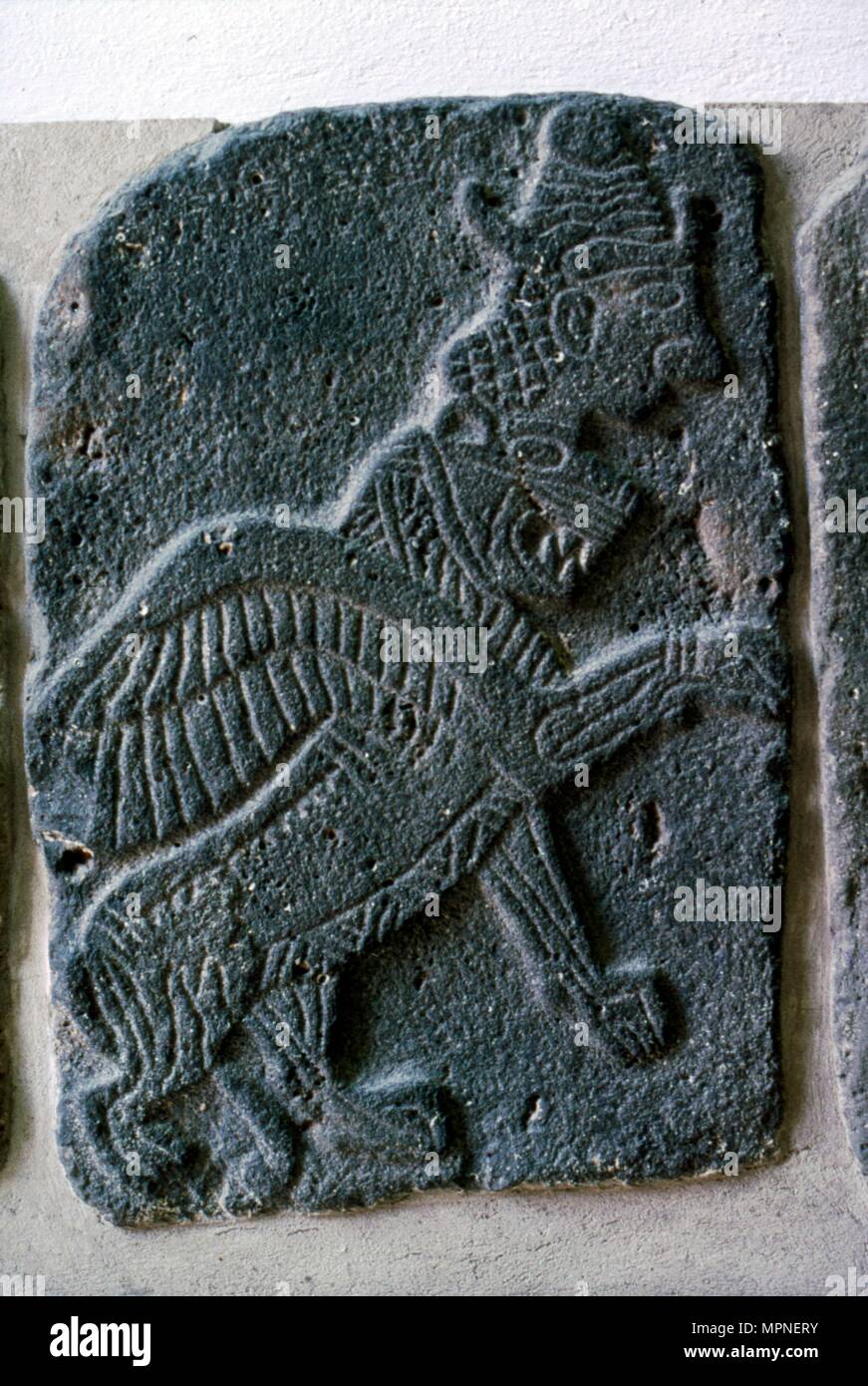 Hittie relief, Tel Halaf,  6100 BC - 5100 BC. Artist: Unknown. Stock Photo