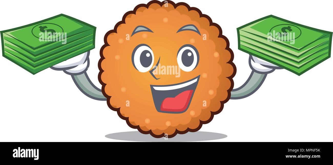 With money bag cookies mascot cartoon style Stock Vector Image & Art