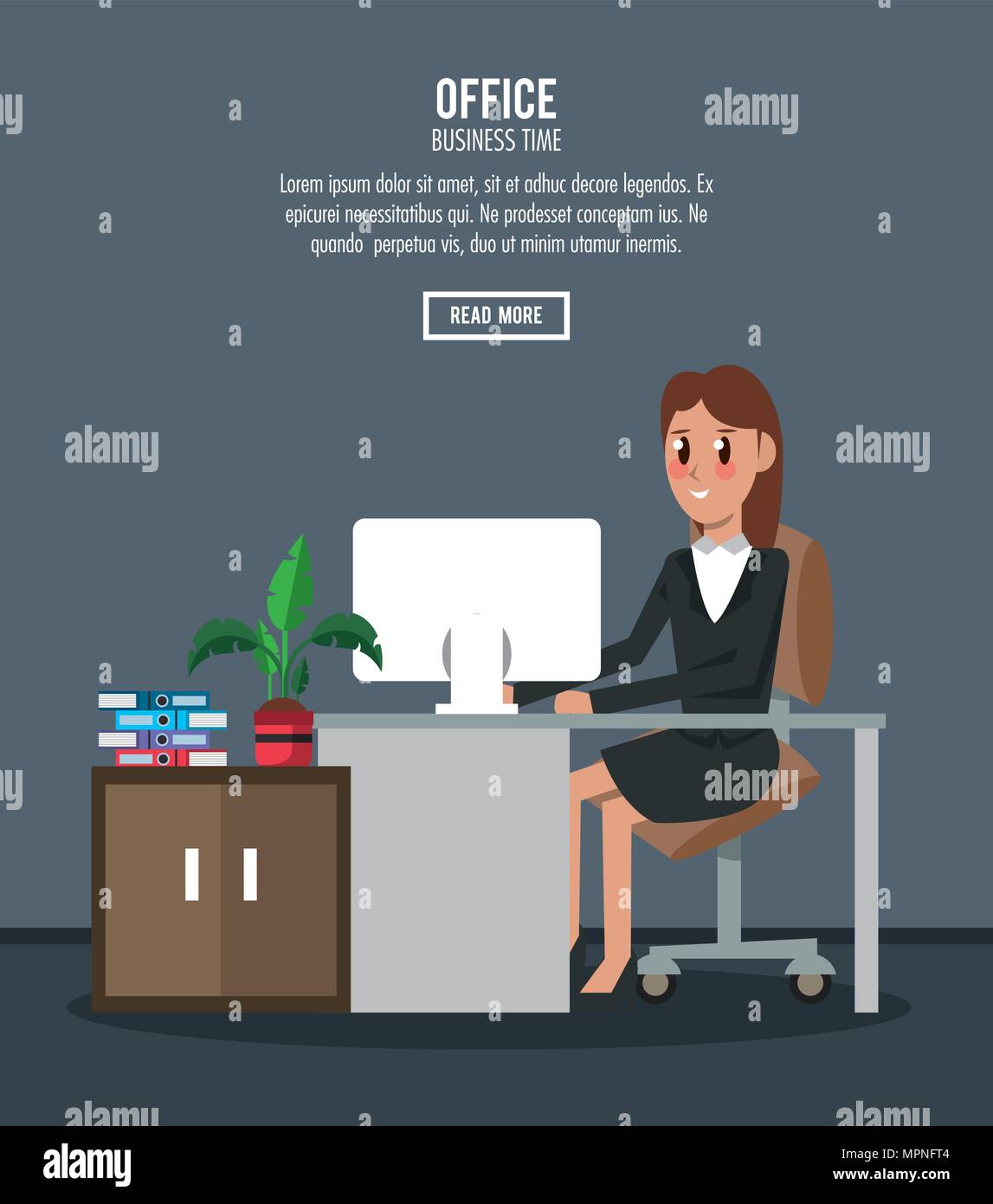 Business workers in office Stock Vector