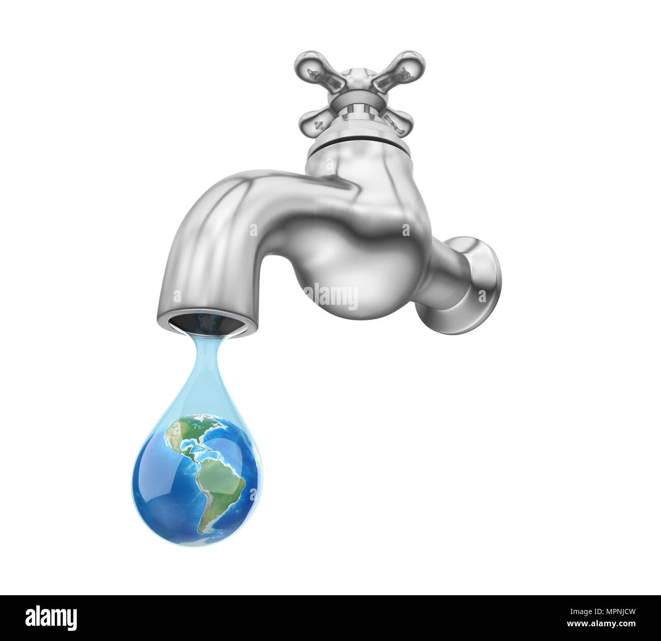 Dripping Tap with Drop and Globe Isolated Stock Photo - Alamy Dripping Tap with Drop and Globe Isolated Stock Photo - Alamy