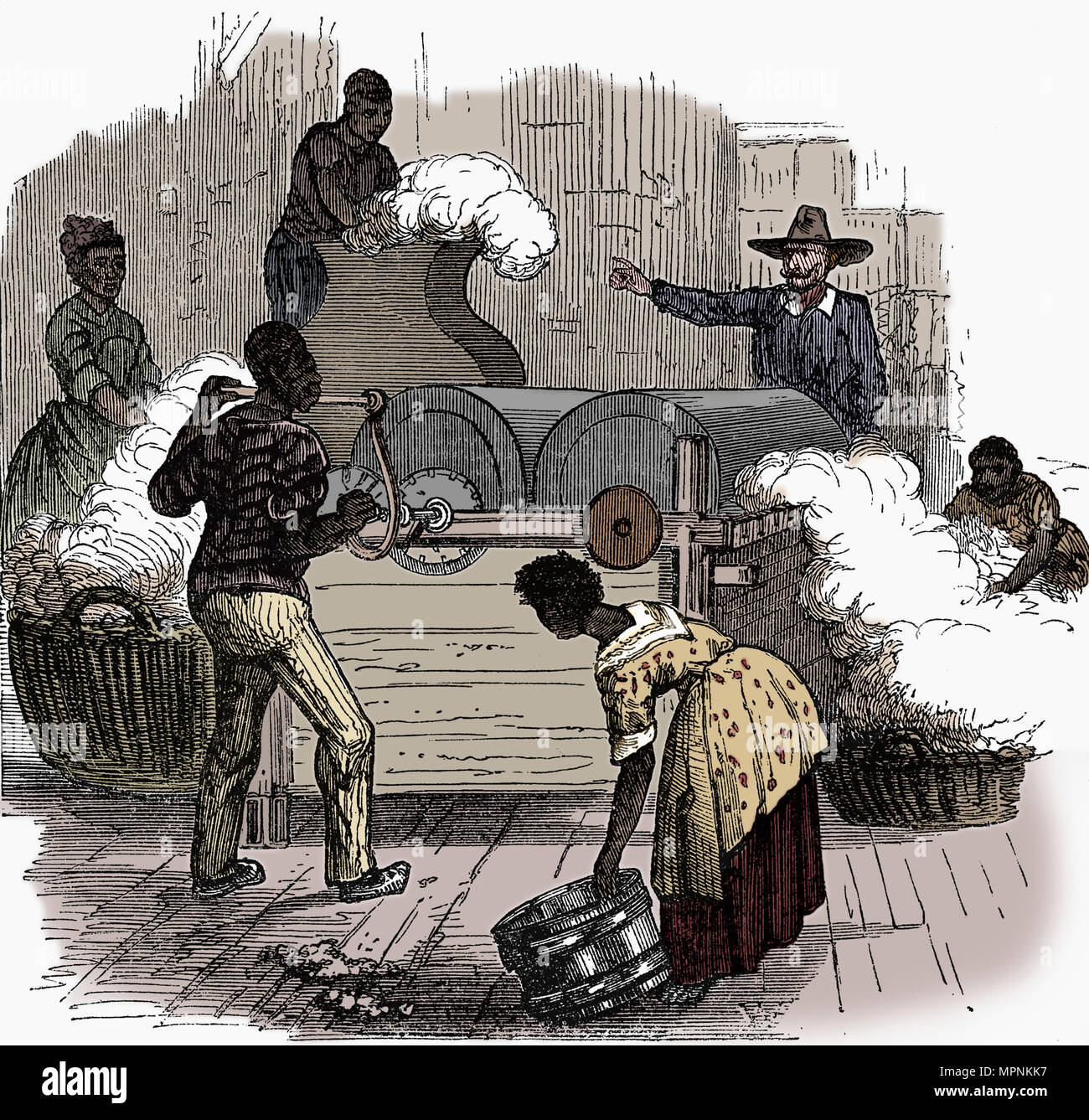 Slave labour on a cotton plantation in the southern states of America