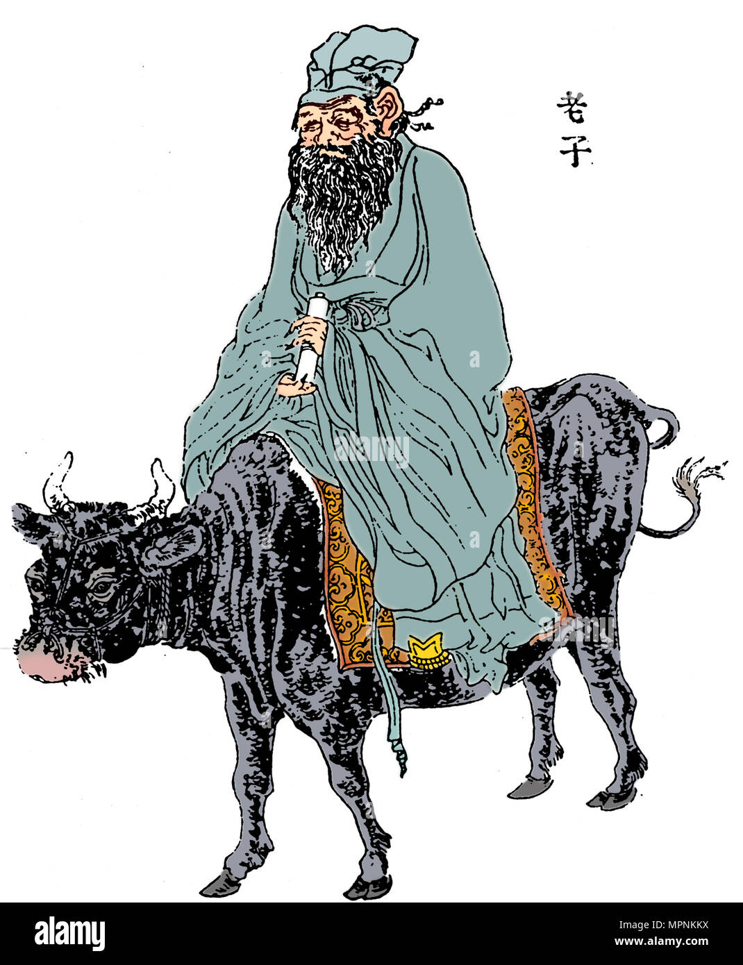 Lao-Tzu, ancient Chinese philosopher and inspiration of Taoism, late 19th century. Artist: Anon. Stock Photo