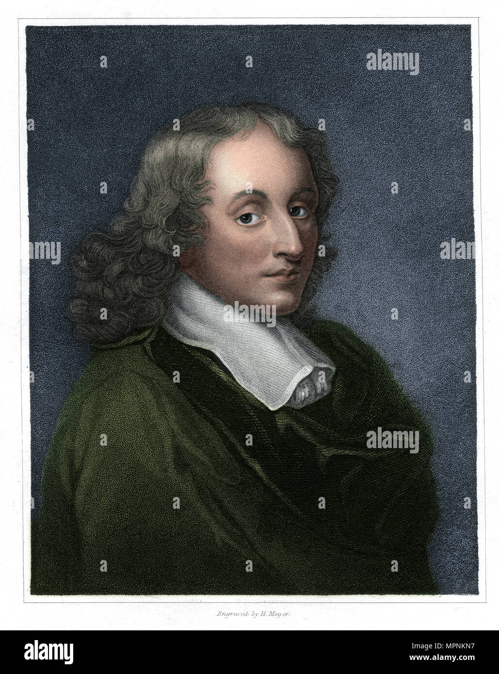 Blaise Pascal, French philosopher, mathematician, physicist and theologian, (1833).  Artist: H Meyer. Stock Photo