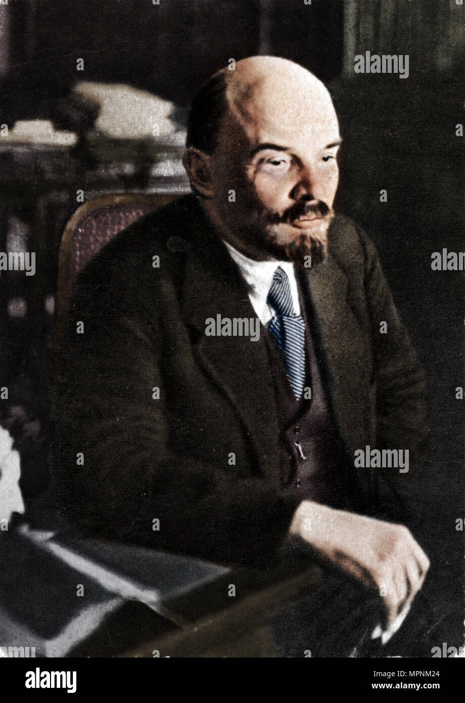 'Vladimir Ilich Lenin, Russian Bolshevik leader, 28th November', 1921. Artist: Unknown. Stock Photo