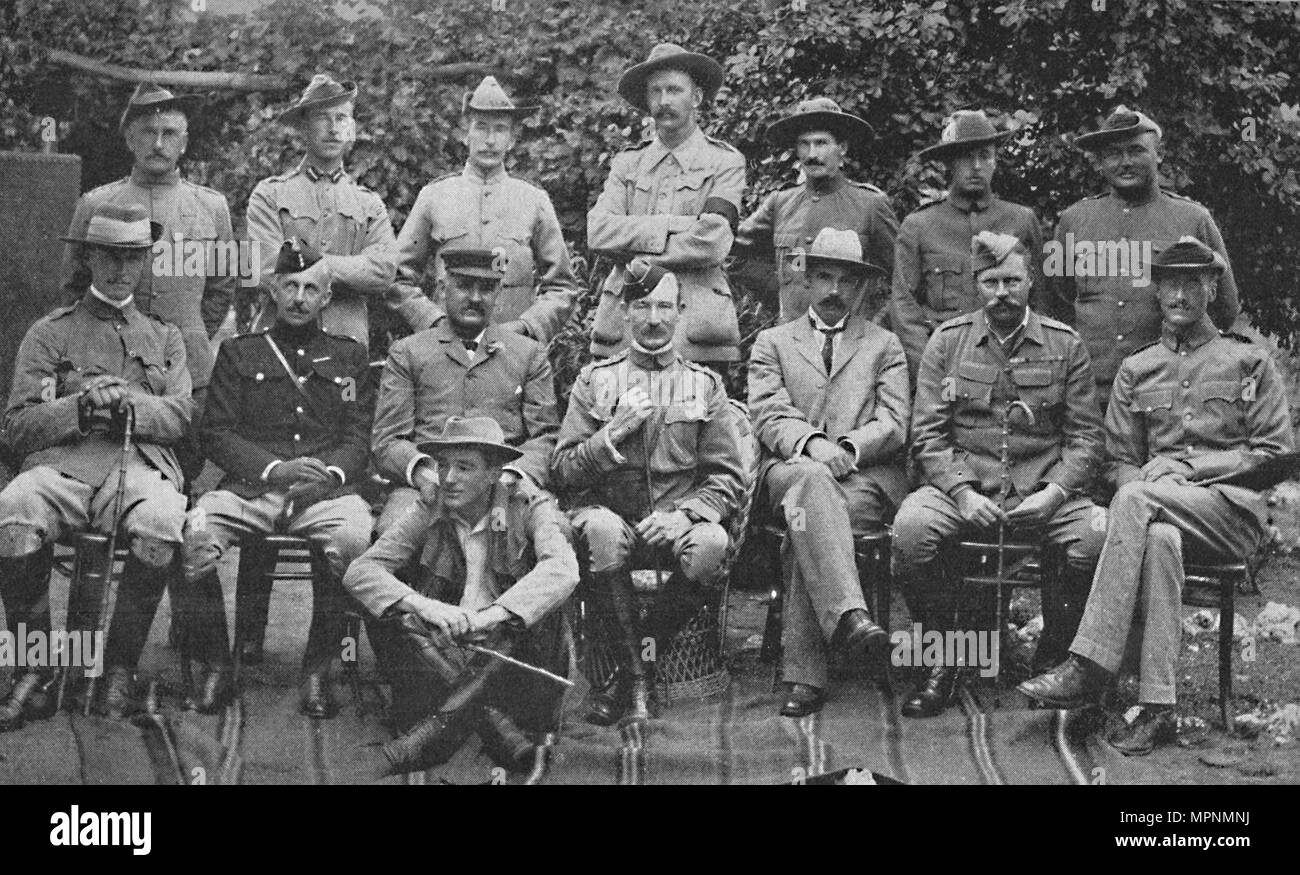 'Major-General Baden-Powell and the Principal Men Who Helped Him to Defend Mafeking', 1900. Artist: Unknown. Stock Photo